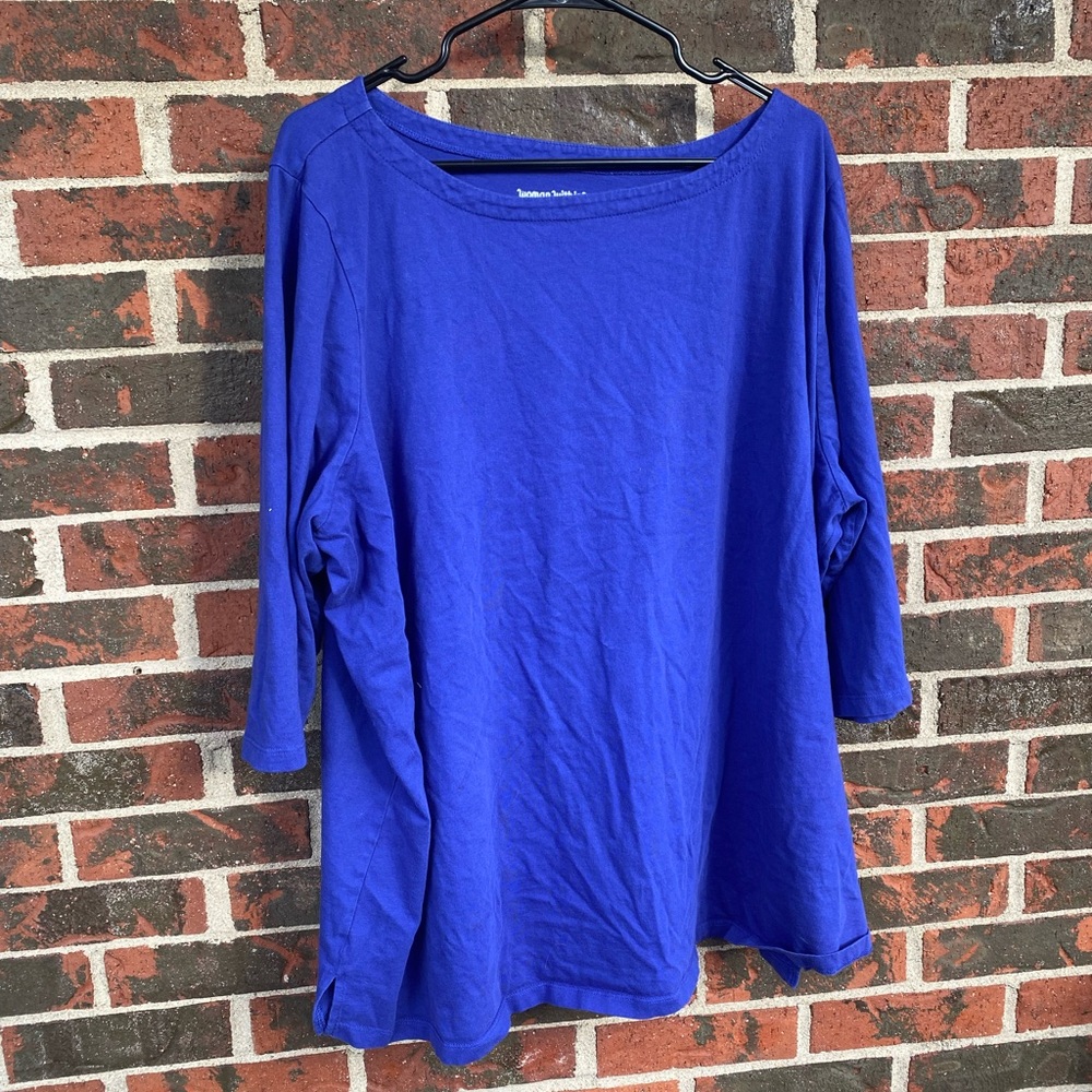 Woman Within Royal Blue Long Sleeve Tee